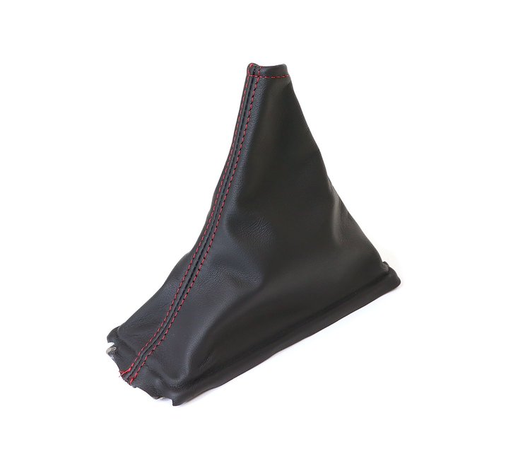 215064 Leather Shift Boot, 1989-1996 Chevy Corvette, Black W/Red Stitching, Manual Transmission