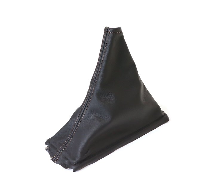 215066 Leather Shift Boot, 1989-1996 Chevy Corvette, Black W/Silver Stitching, Manual Transmission