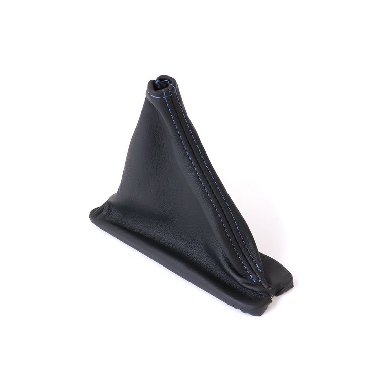 215077 Leather Shift Boot, 1984-1989 Chevy Corvette, Black W/Blue Stitching, Automatic Transmission