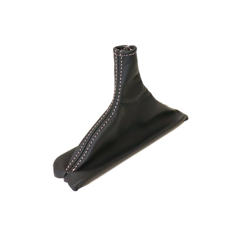 215085 Leather Shift Boot, 1990-1996 Chevy Corvette, Black W/White Stitching, Automatic Transmission