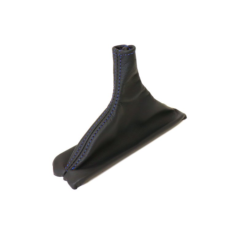 215087 Leather Shift Boot, 1990-1996 Chevy Corvette, Black W/Blue Stitching, Automatic Transmission