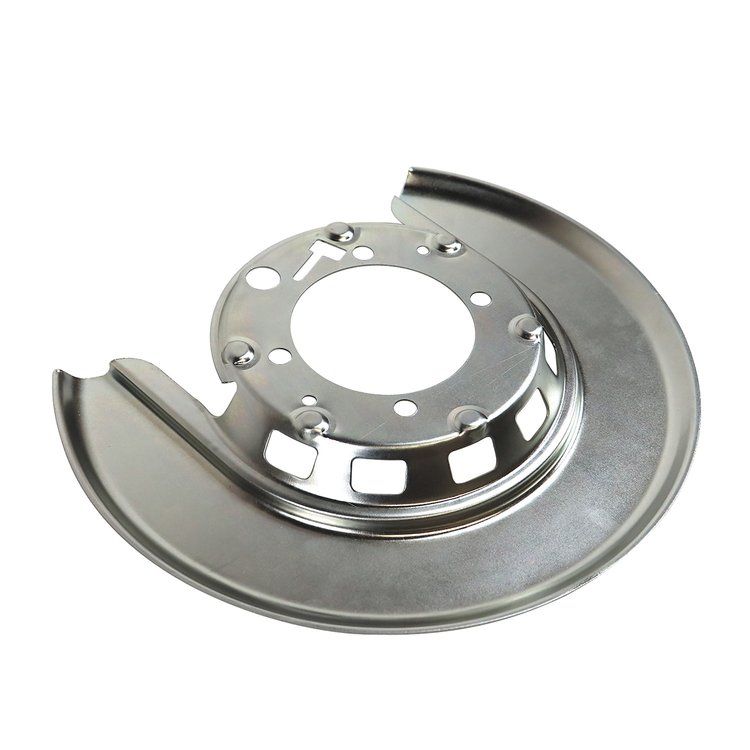 22370 Rear Backing Plate Shield, 1965-1975 Chevy Corvette, Silver Left/Driver