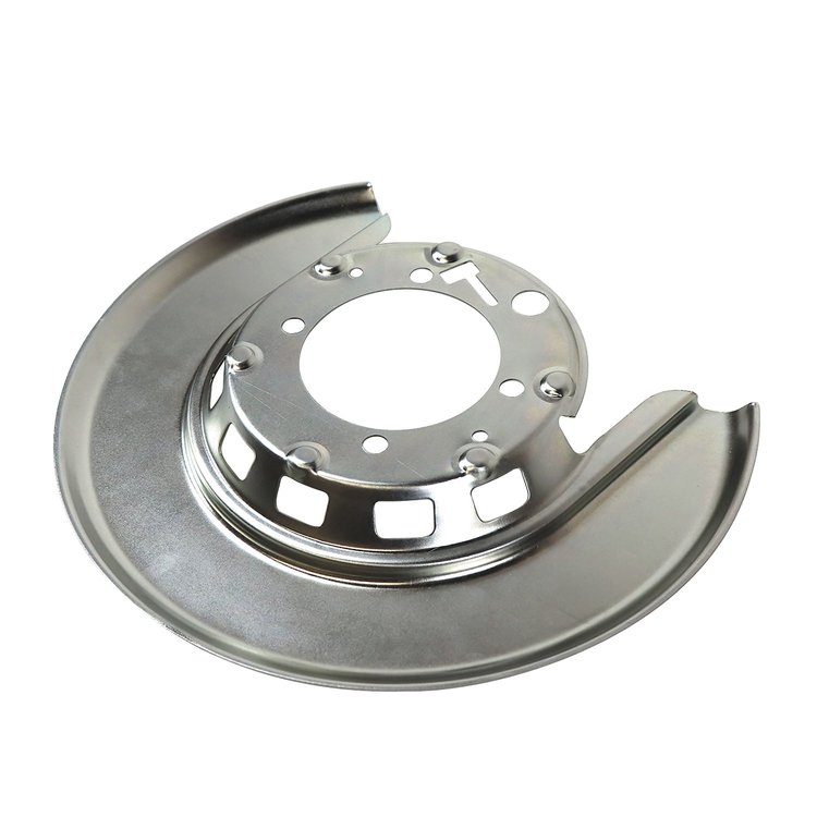22371 Rear Backing Plate Shield, 1965-1975 Chevy Corvette, Silver Right/Passenger