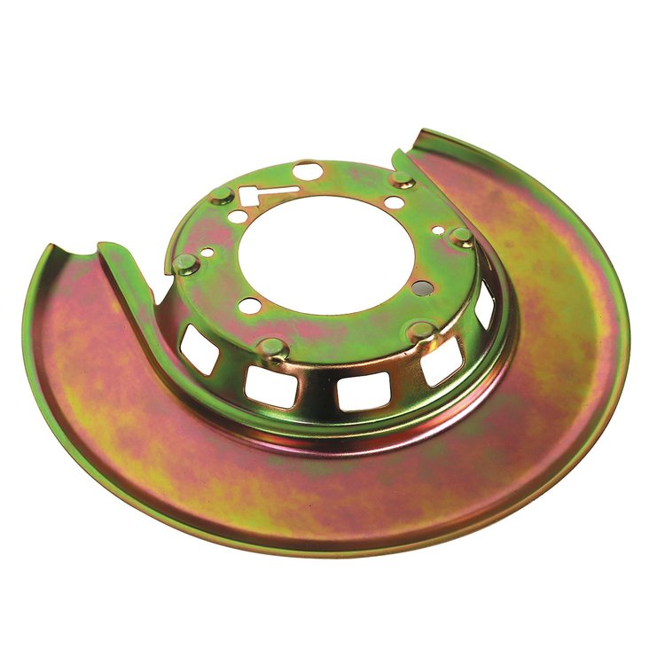 22373 Rear Backing Plate Shield, 1976-1982 Chevy Corvette, Gold Right/Passenger