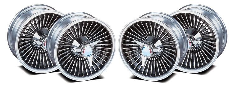22765 Direct-Bolt Knock-Off Wheel Set, 1965 Chevy Corvette, Replica Style [Size: 15"x6"]