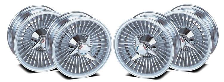 22963 Knock-Off Wheel Set, 1963-1964 Chevy Corvette, Replica Style [Size: 15"x6"]