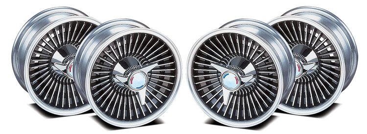 22965 Knock-Off Wheel Set, 1965 Chevy Corvette, Replica Style [Size: 15"x6"]