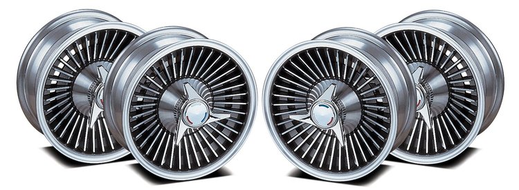 22966 Knock-Off Wheel Set, 1966 Chevy Corvette, Replica Style [Size: 15"x6"]