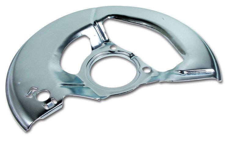 33368 Front Brake Splash Shield, 1965-1976 Chevy Corvette, Silver Right/Passenger