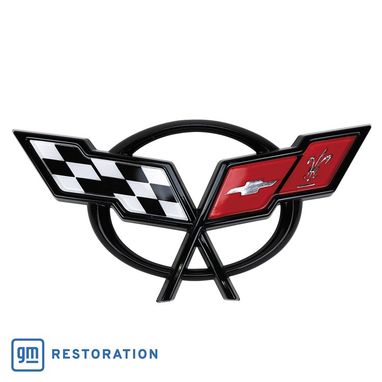 38237 Convertible Interior Waterfall Crossflag Emblem, 1998-2004 Chevy Corvette
