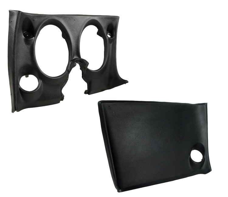 401120PR Lower Dash Pad Pair, 1968-1968 Chevy Corvette, Black