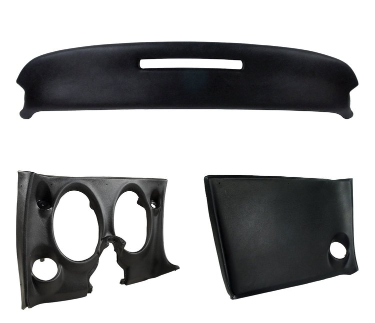 401120ST Upper & Lower Dash Pad Set, 1968-1968 Chevy Corvette, Black