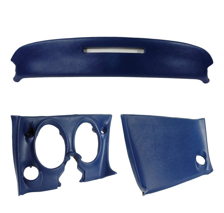 401132ST Upper & Lower Dash Pad Set, 1968-1968 Chevy Corvette, Dark Blue