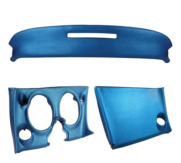 401141ST Upper & Lower Dash Pad Set, 1968-1968 Chevy Corvette, Bright Blue