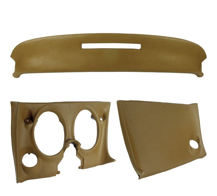 401156ST Upper & Lower Dash Pad Set, 1968-1968 Chevy Corvette, Saddle