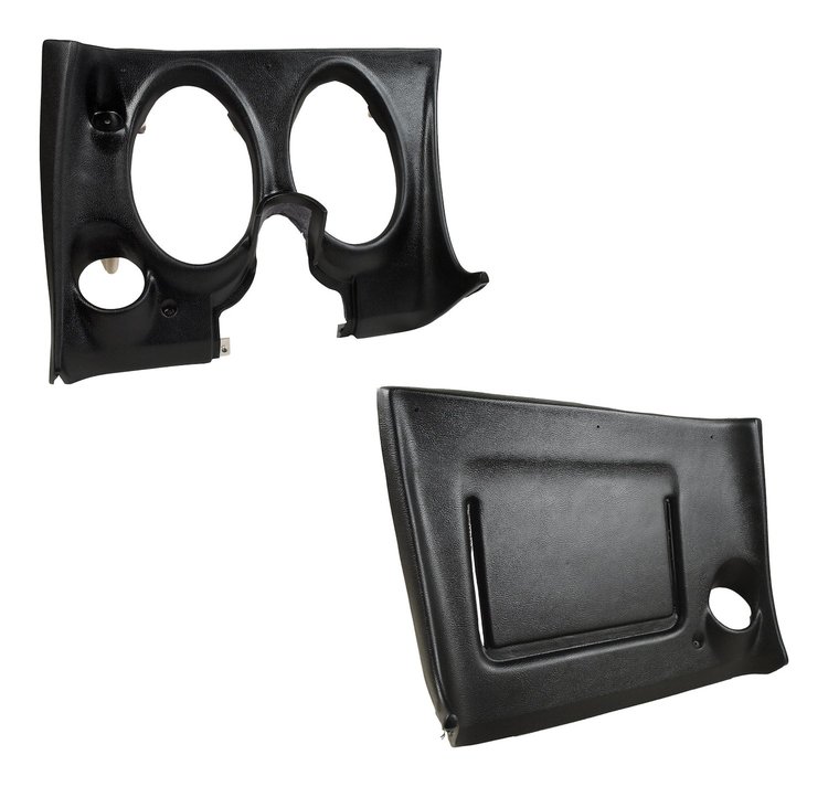401320PR Lower Dash Pad Pair, 1969 Chevy Corvette, Black