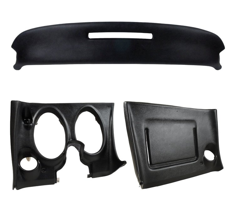 401320ST Upper & Lower Dash Pad Set, 1969 Chevy Corvette, Black