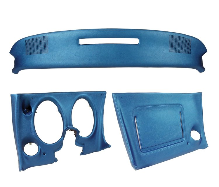 401541ST Upper & Lower Dash Pad Set, 1970-1970 Chevy Corvette, Bright Blue