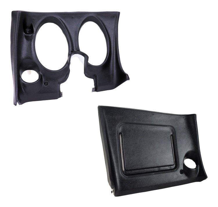 401720PR Lower Dash Pad Pair, 1971-1976 Chevy Corvette, Black
