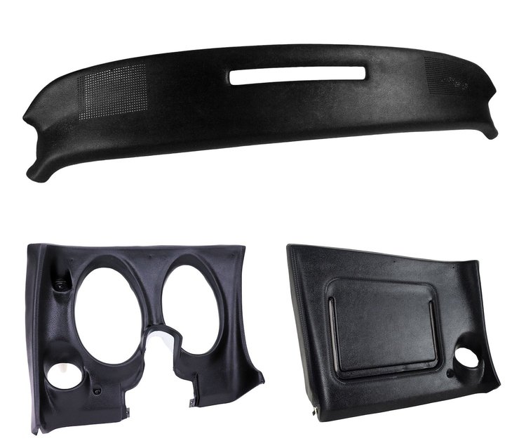 401720ST Upper & Lower Dash Pad Set, 1971-1976 Chevy Corvette, Black
