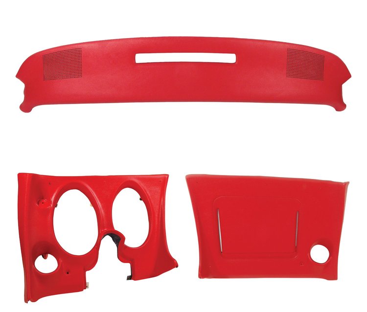 401730ST Upper & Lower Dash Pad Set, 1971-1972 Chevy Corvette, Red