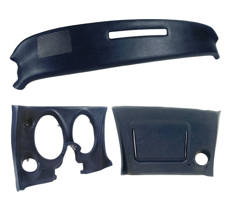 401743ST Upper & Lower Dash Pad Set, 1973-1975 Chevy Corvette, Dark Blue