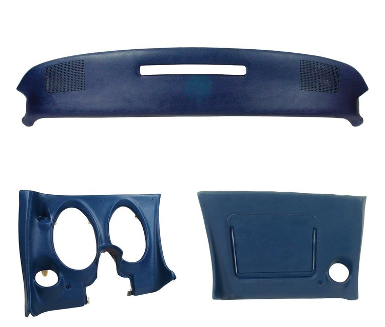 401747ST Upper & Lower Dash Pad Set, 1971-1972 Chevy Corvette, Royal Blue