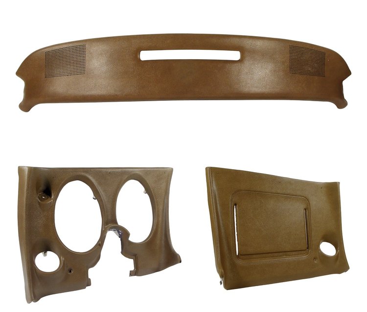401753ST Upper & Lower Dash Pad Set, 1971-1972 Chevy Corvette, Dark Saddle