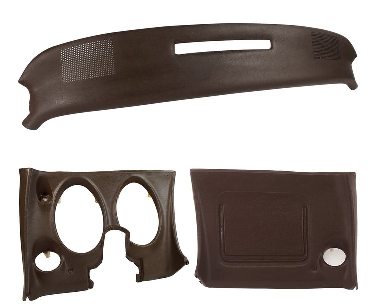 401755ST Upper & Lower Dash Pad Set, 1976-1976 Chevy Corvette, Dark Brown