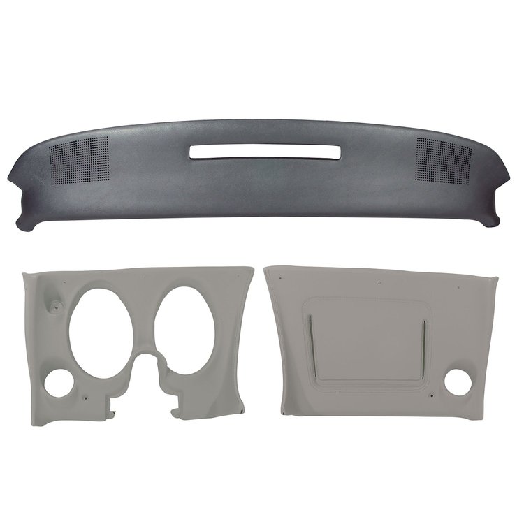 4017A2ST Upper & Lower Dash Pad Set, 1976-1976 Chevy Corvette, Dark Smoke