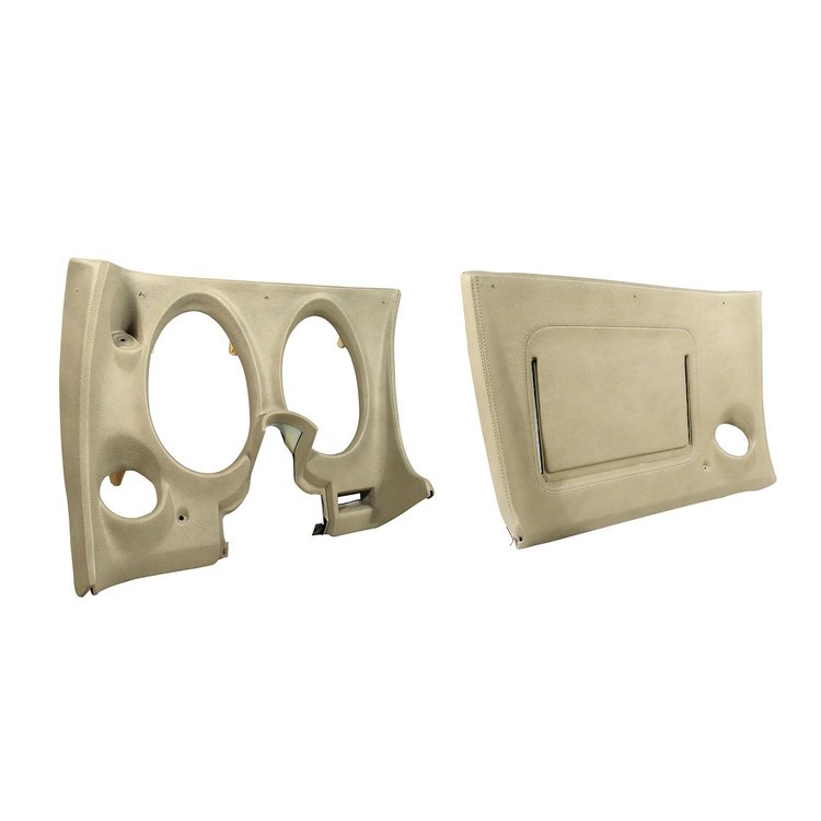 401816PR Lower Dash Pad Pair, 1974-1975 Chevy Corvette, Neutral, w/Lower AC Vent Cutout