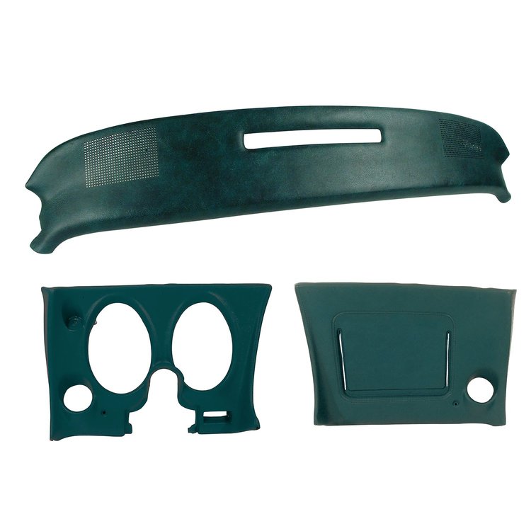 401819ST Upper & Lower Dash Pad Set, 1976-1976 Chevy Corvette, Blue Green, w/Lower A/C Vent Cutout