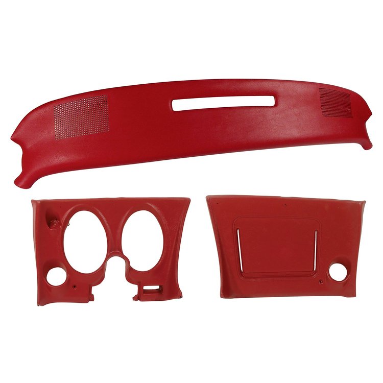 401834ST Upper & Lower Dash Pad Set, 1976-1976 Chevy Corvette, Firethorn, w/Lower A/C Vent Cutout
