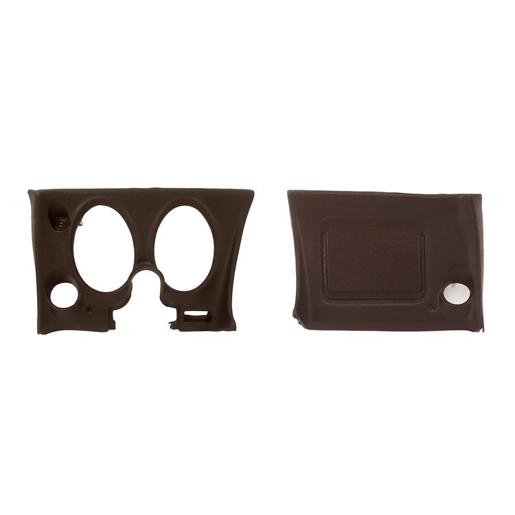 401855PR Lower Dash Pad Pair, 1976-1976 Chevy Corvette, Dark Brown, w/Lower AC Vent Cutout