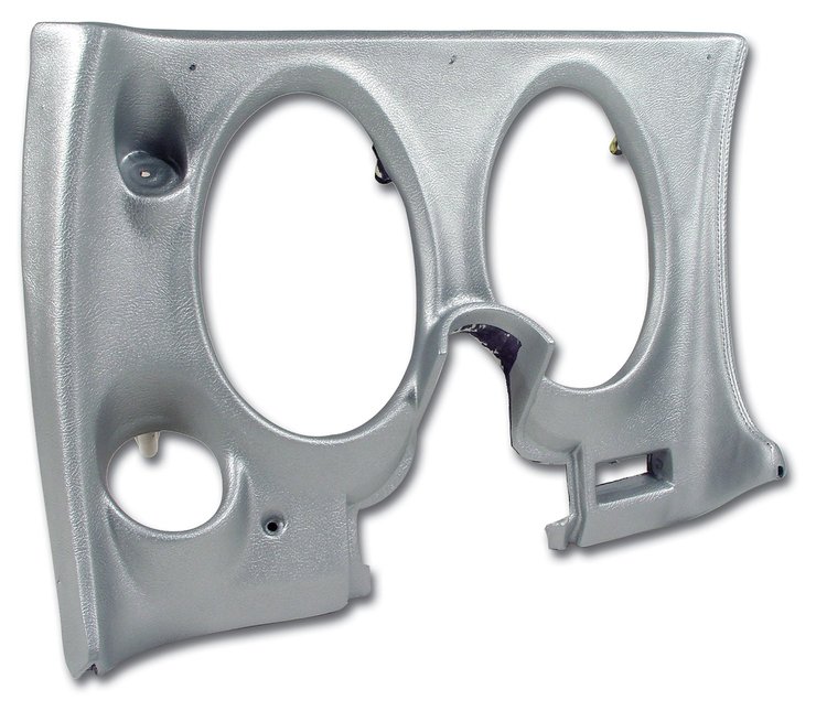 401861ST Upper & Lower Dash Pad Set, 1974-1975 Chevy Corvette, Silver, w/Lower A/C Vent Cutout