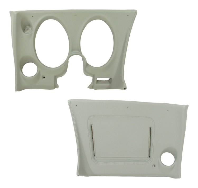 401867PR Lower Dash Pad Pair, 1976-1976 Chevy Corvette, Smoke, w/Lower AC Vent Cutout