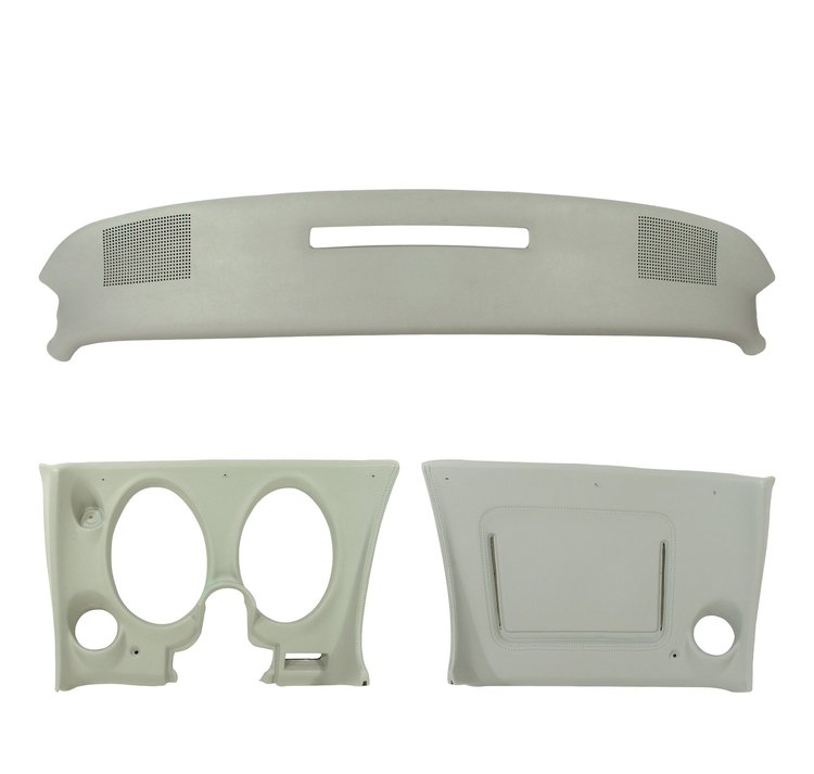 401867ST Upper & Lower Dash Pad Set, 1976-1976 Chevy Corvette, Smoke, w/Lower A/C Vent Cutout
