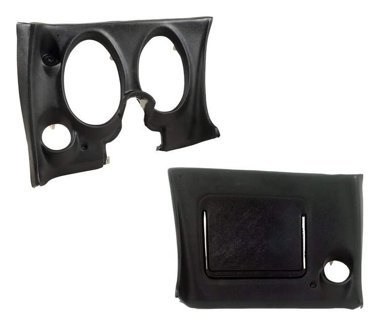 402020PR Lower Dash Pad Pair, 1977-1977 Chevy Corvette, Black, W/O Lower AC Vent Cutout