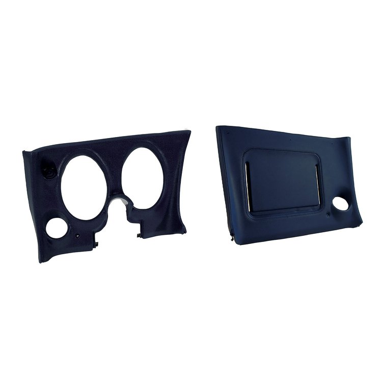 402045PR Lower Dash Pad Pair, 1977-1977 Chevy Corvette, Dark Blue, W/O Lower AC Vent Cutout