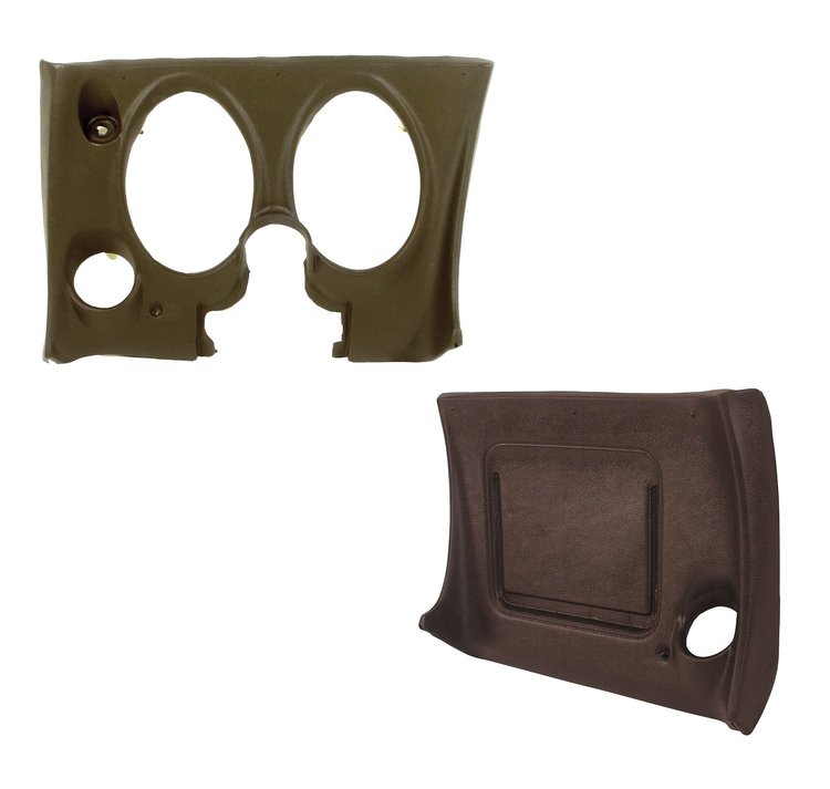 402055PR Lower Dash Pad Pair, 1977-1977 Chevy Corvette, Dark Brown, W/O Lower AC Vent Cutout