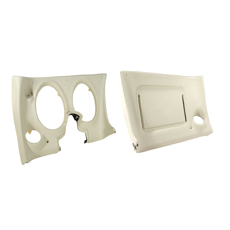 402076PR Lower Dash Pad Pair, 1977-1977 Chevy Corvette, White, W/O Lower AC Vent Cutout