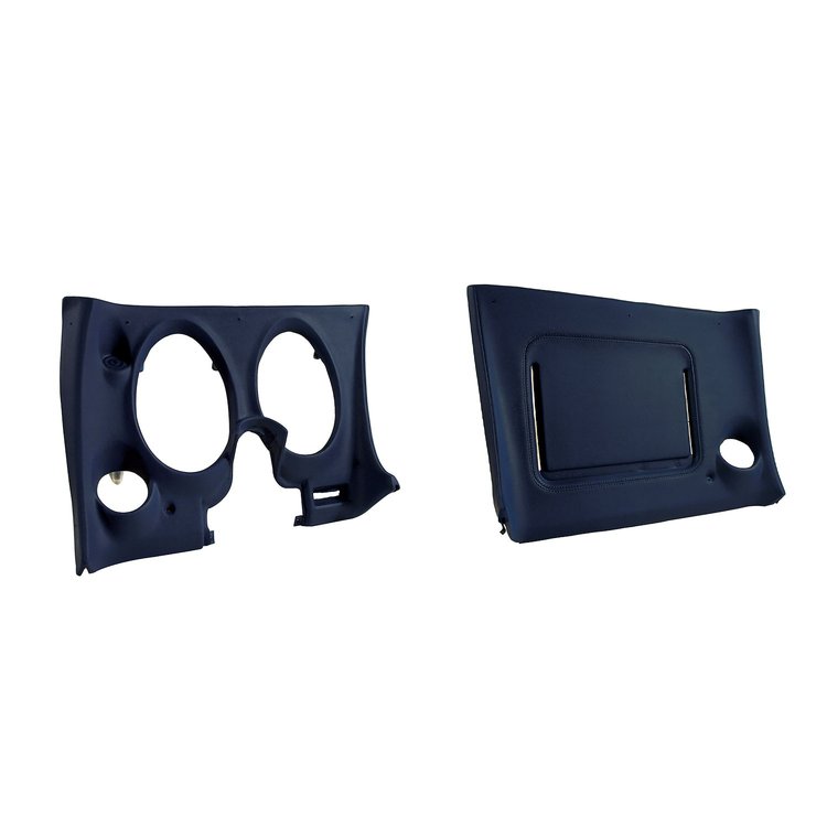 402145PR Lower Dash Pad Pair, 1977-1977 Chevy Corvette, Dark Blue, w/Lower AC Vent Cutout