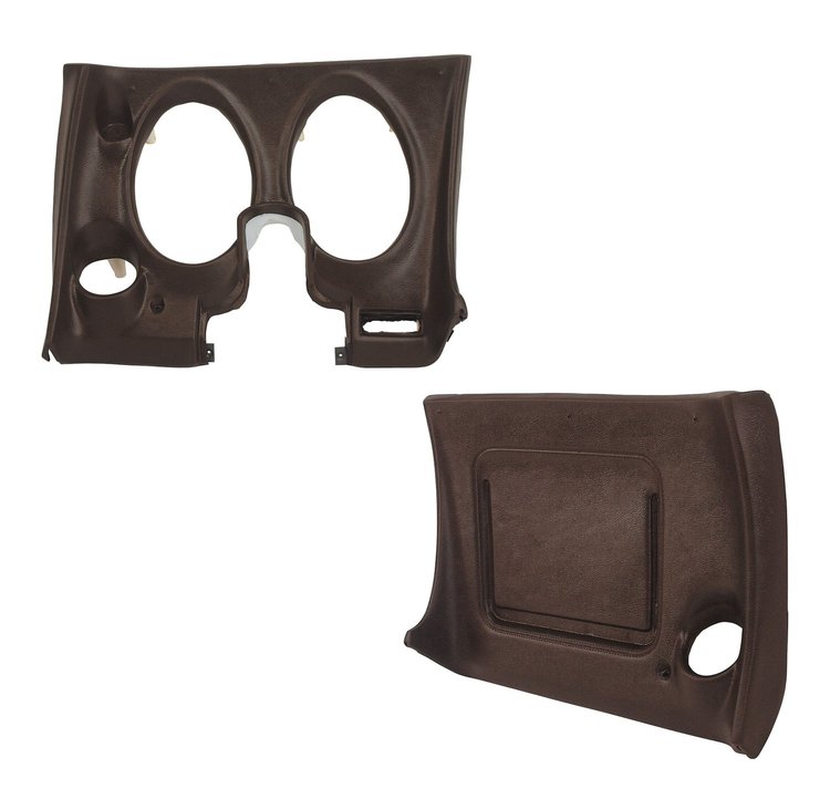 402155PR Lower Dash Pad Pair, 1977-1977 Chevy Corvette, Dark Brown, w/Lower AC Vent Cutout