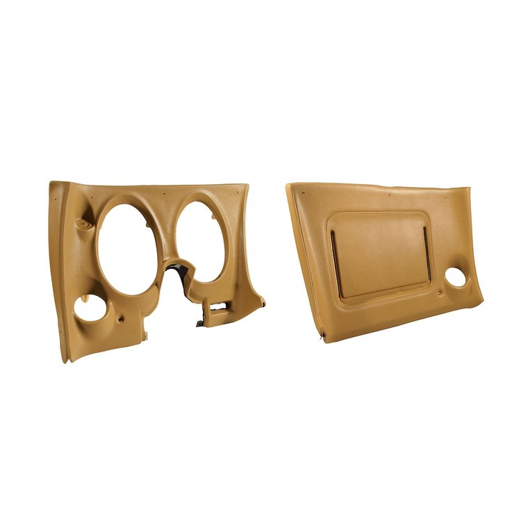 402157PR Lower Dash Pad Pair, 1977-1977 Chevy Corvette, Buckskin, w/Lower AC Vent Cutout