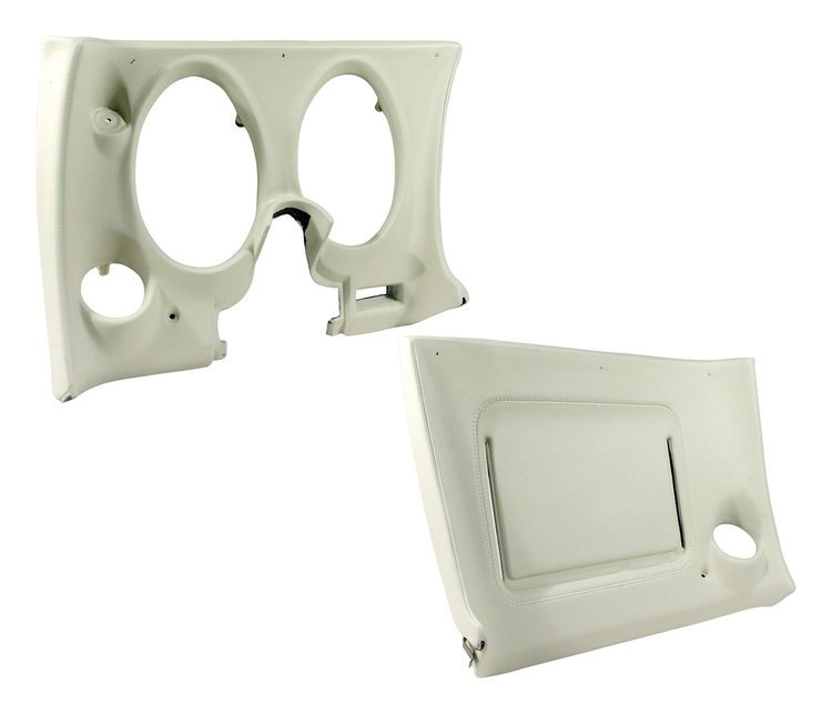 402176PR Lower Dash Pad Pair, 1977-1977 Chevy Corvette, White, w/Lower AC Vent Cutout