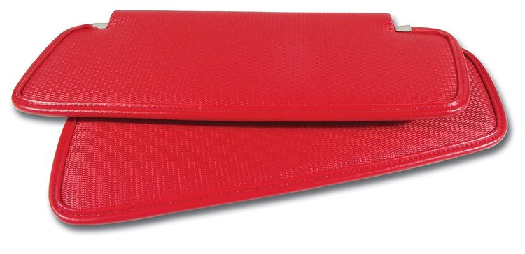 408030 Sunvisors, 1969-1972 Chevy Corvette, Red Comfortweave