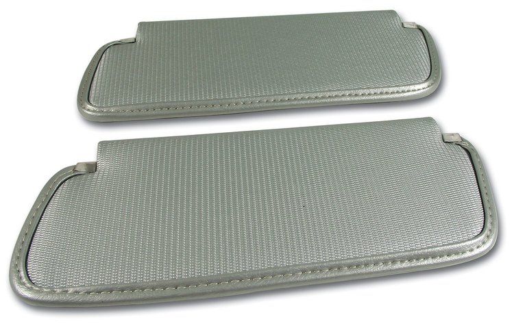 408161 Sunvisors, 1974-1975 Chevy Corvette, Silver Comfortweave