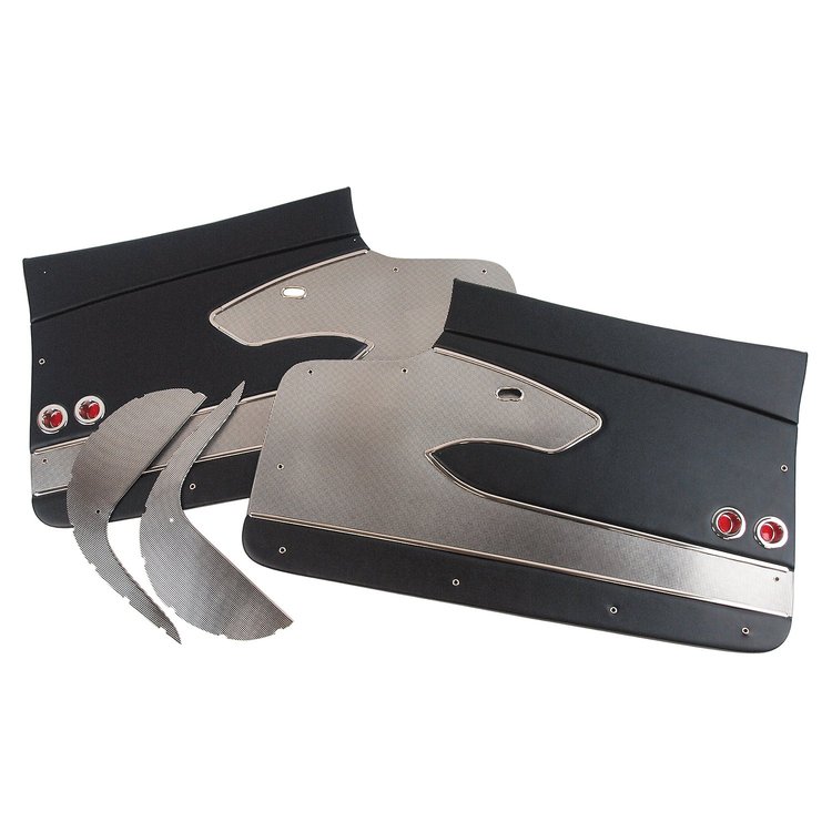 412120 Door Panels, 1959-1959 Chevy Corvette, Black, Leather Deluxe
