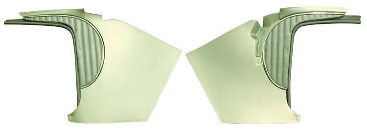412309 Deluxe Kick Panels W/Metal Insert & Trim, 1962-1962 Chevy Corvette, Fawn
