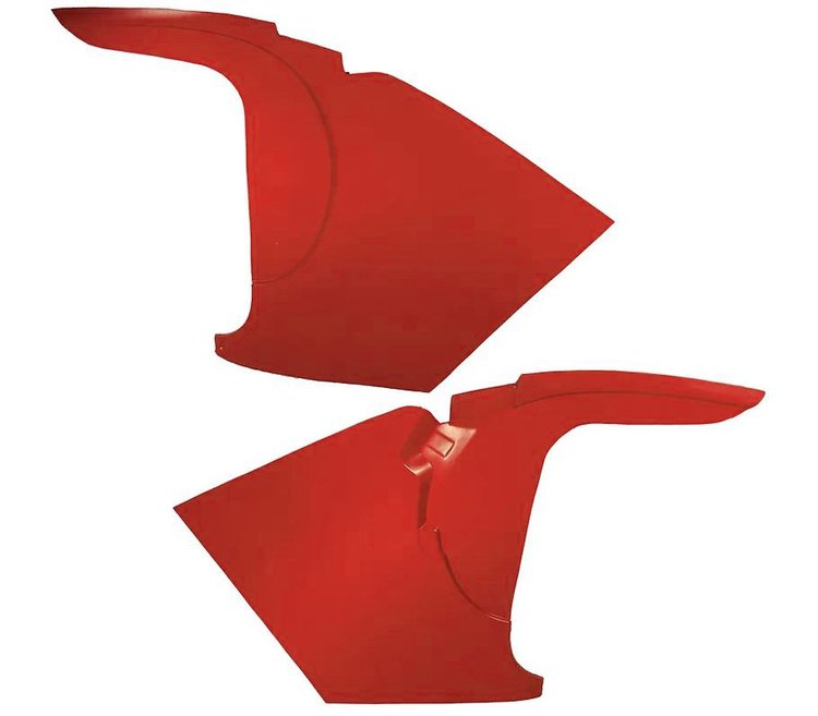 412702 Kick Panels W/O Inserts, 1958-1958 Chevy Corvette, Red